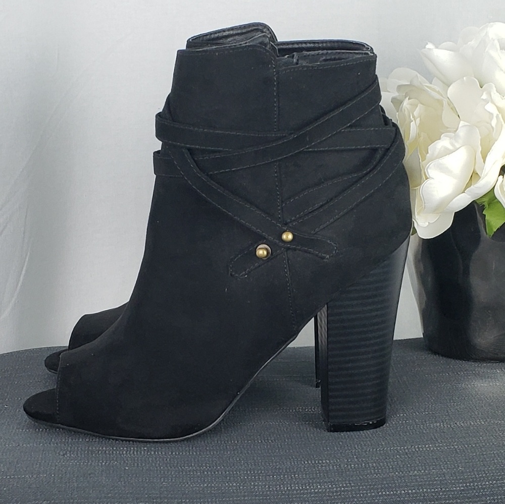 NWOT🔥JUSTFAB Thania Peep Toe Boots Size 9 - Picture 2 of 8